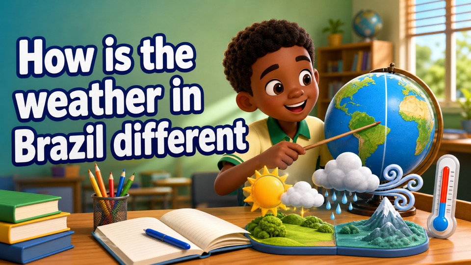 How is the weather in Brazil different than the UK?