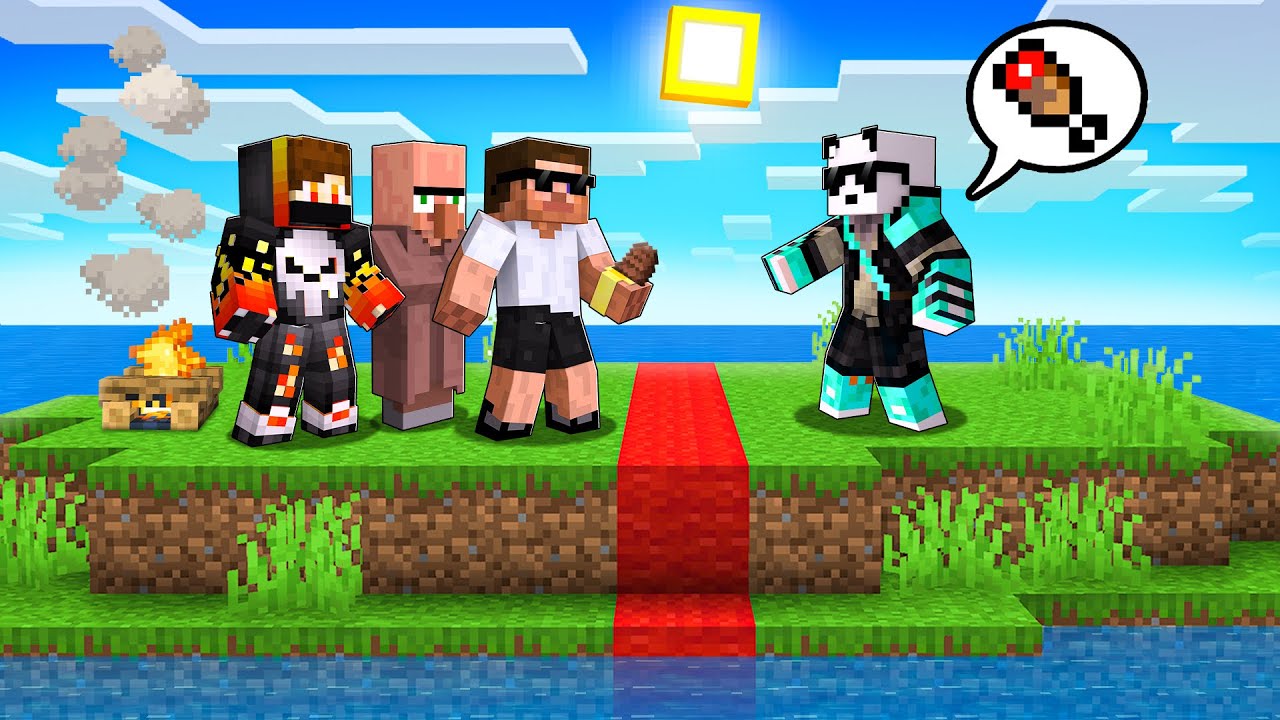 My Friends SPLIT The Island into HALF in Minecraft! background