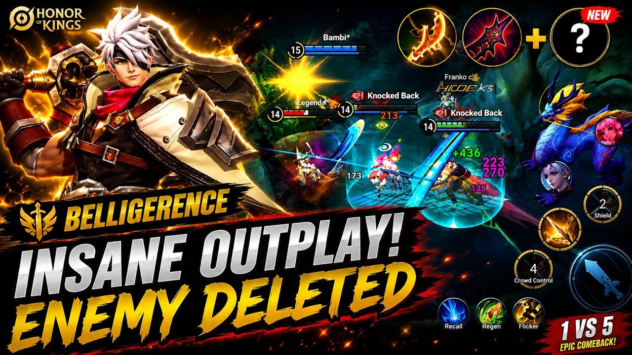 BELLIGERENCE INSANE OUTPLAY! đ± Enemy Deleted | 1v5 Epic Comeback | Honor of Kings Gameplay background