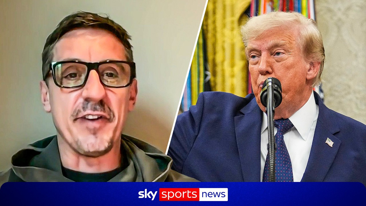 Gary Neville on Trump's influence on Balogun red card controversy | "Never seen anything like it" background