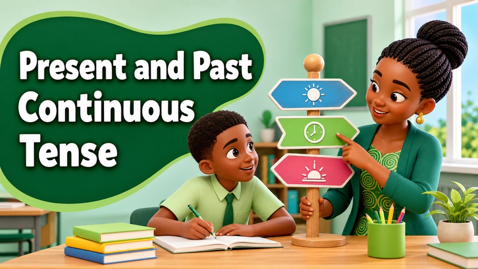 Present at Past Continuous Tense backdrop