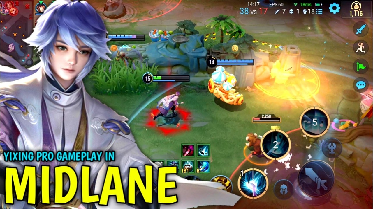 Honor Of Kings : Yixing Pro Gameplay In MidLane | Best Build Yixing - HOK background