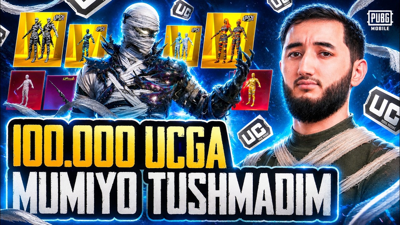🔥 O’ZBEKISTONDA ENG OMADSIZ 100.000 UC OPEN CASE! 😭 background