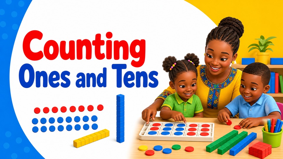 Counting Ones and Tens | Math | 1st Grade - Kids Academy background