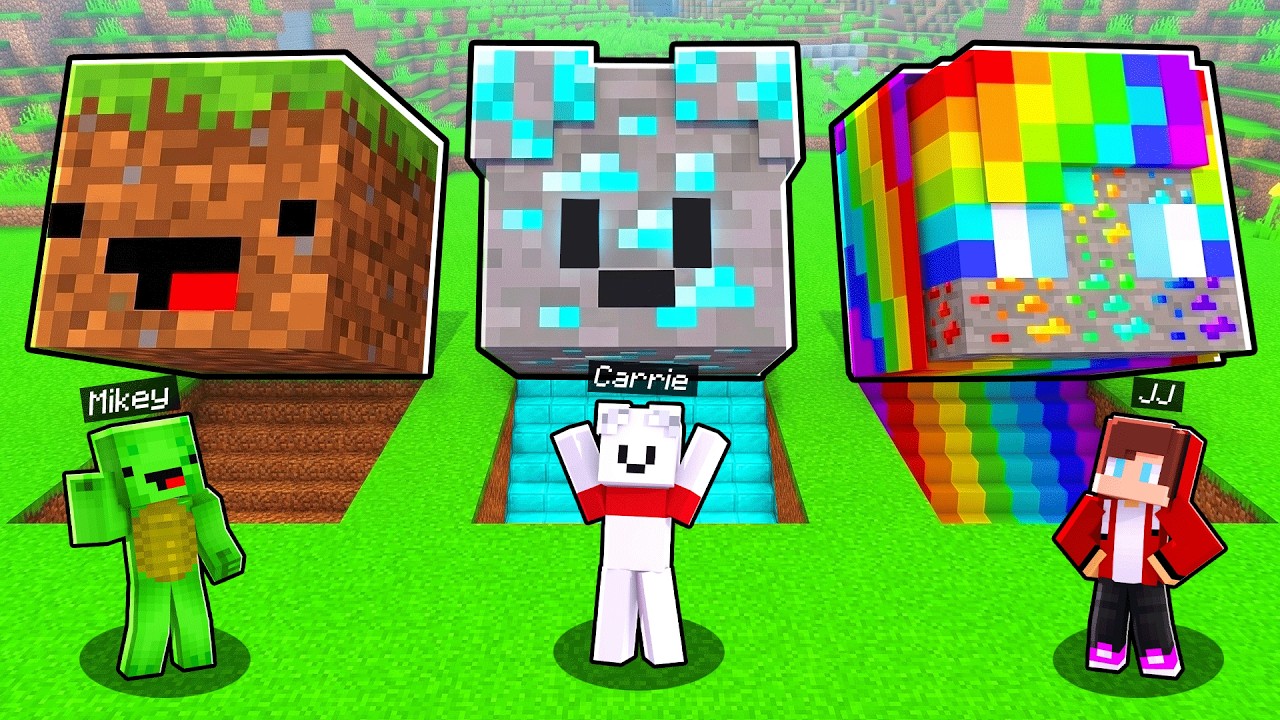 JJ vs Mikey vs Friends: UNDERGROUND HEAD BASE BATTLE in Minecraft! - Maizen background