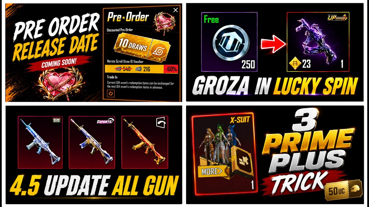🚨Last Chance! Unlock | X-Suit Trick | Naruto Pre Order Release Date | All Upgradable Guns 4 5 Update background