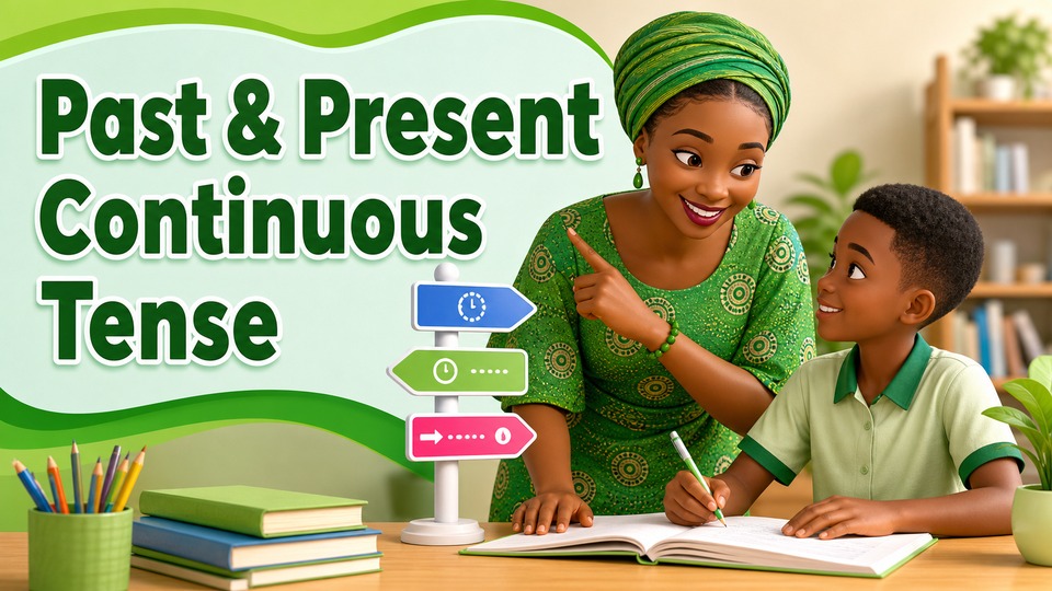 Past & Present Continuous Tense background