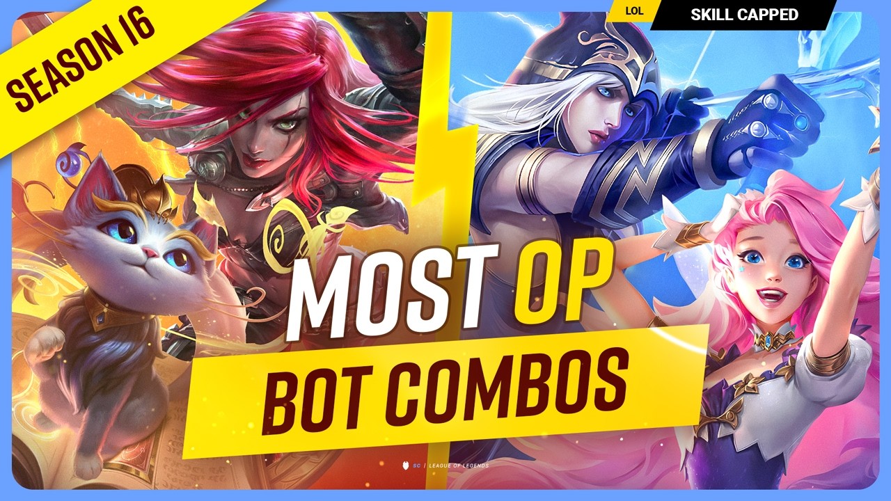 The 10 MOST BROKEN Bot Lane Combos For Season 16 - League of Legends background