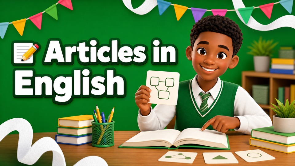 📝 Articles in English | A, An & The Explained backdrop