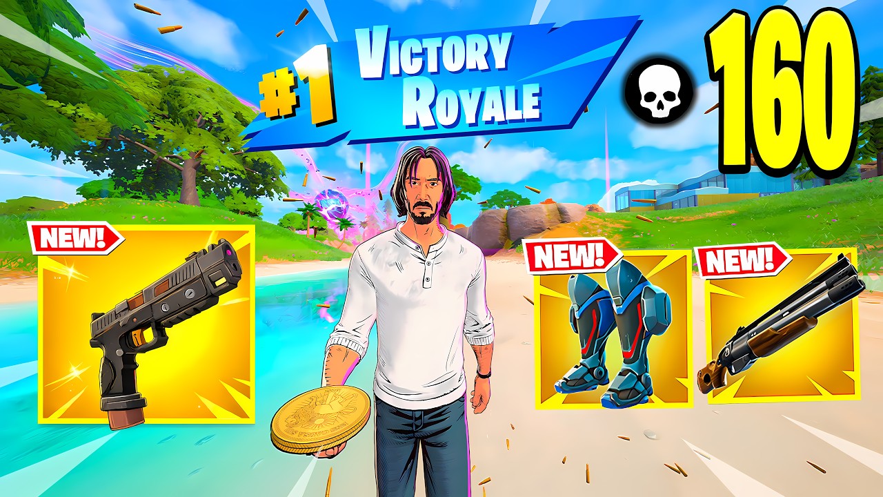 160 Elimination "Zero Build" John Wick Gameplay Wins (Fortnite Chapter 7 Season 3 New Season!) background
