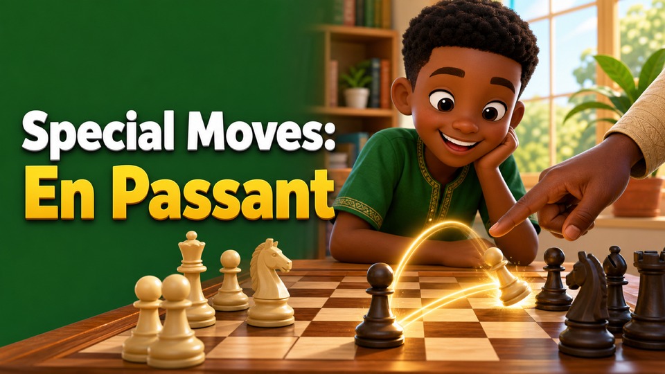 Special Moves: En Passant | Learn to Play Chess | Kids Academy background