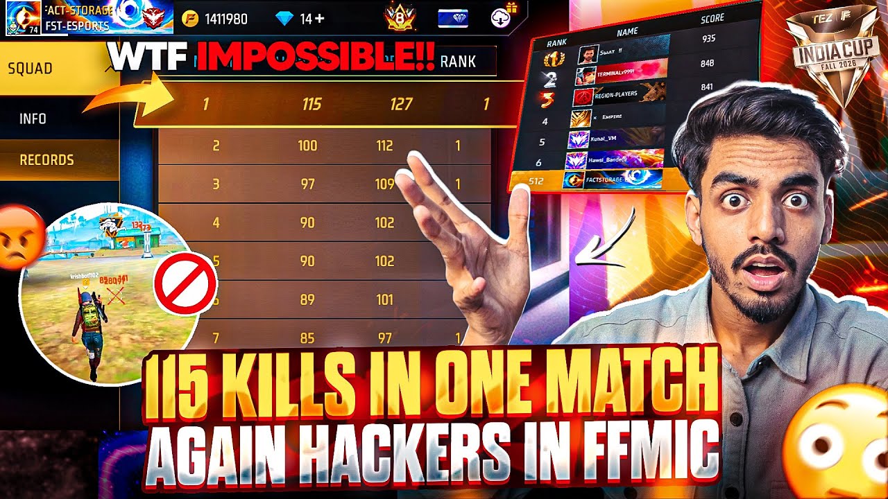 WTF💀 - 115 KILLS IN 1 MATCH🤬 | AGAIN HACKERS IN FFMIC 2026 SPRING !! | FFMIC 2026 FALL HACKERS background