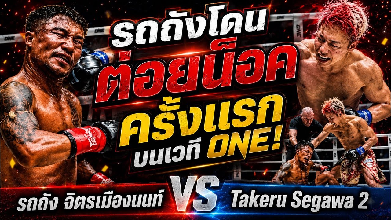 รถถังโดนต่อยน็อคครั้งแรกบนเวทีONE! รถถัง จิตรเมืองนนท์ vs Takeru Segawa 2 2026-07-07 13:03