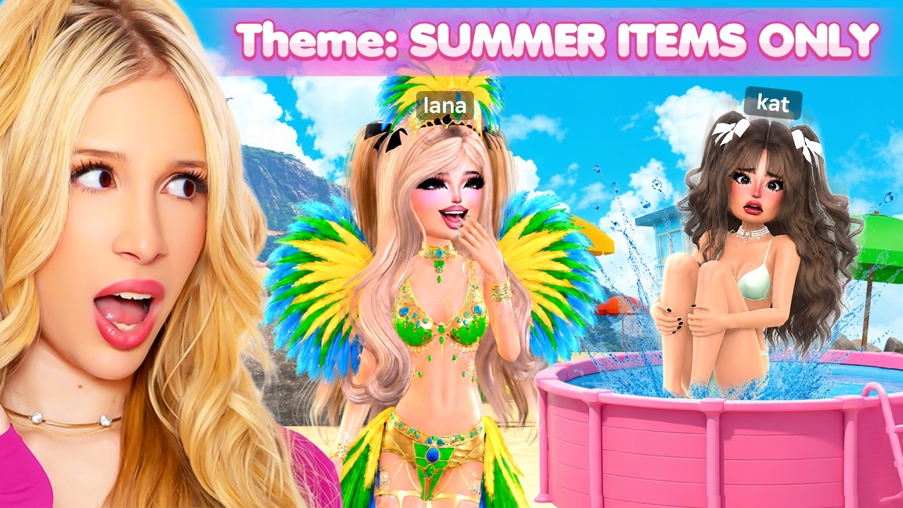 ONLY USING NEW SUMMER ITEMS in DRESS TO IMPRESS... *INSANE* background