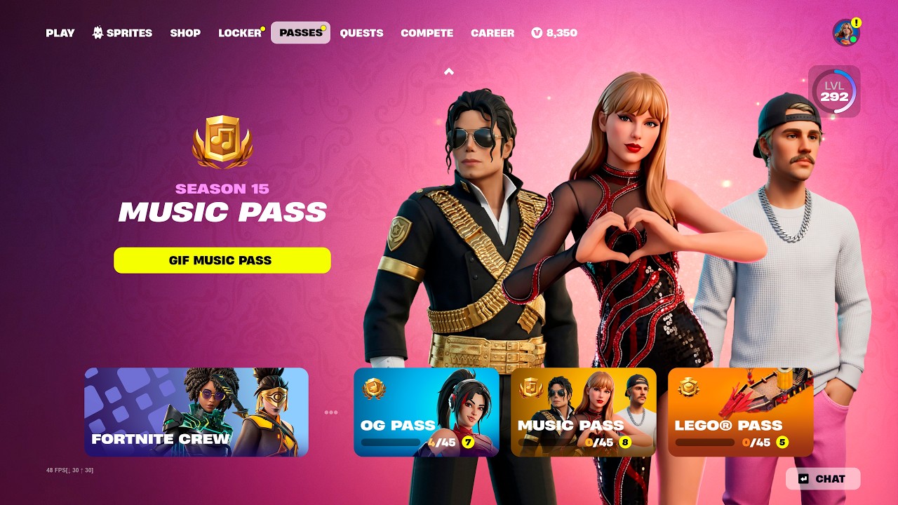 NEWEST MUSIC PASS in Fortnite July! (Michael Jackson, Taylor Swift, Free Rewards) background