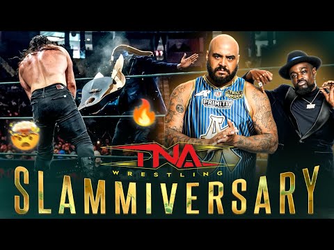 EXPRESSIONS GETS BLASTED WITH A GUITAR ON HIS PROFESSIONAL WRESTLING DEBUT π€― TNA SLAMMIVERSARY 2026 background