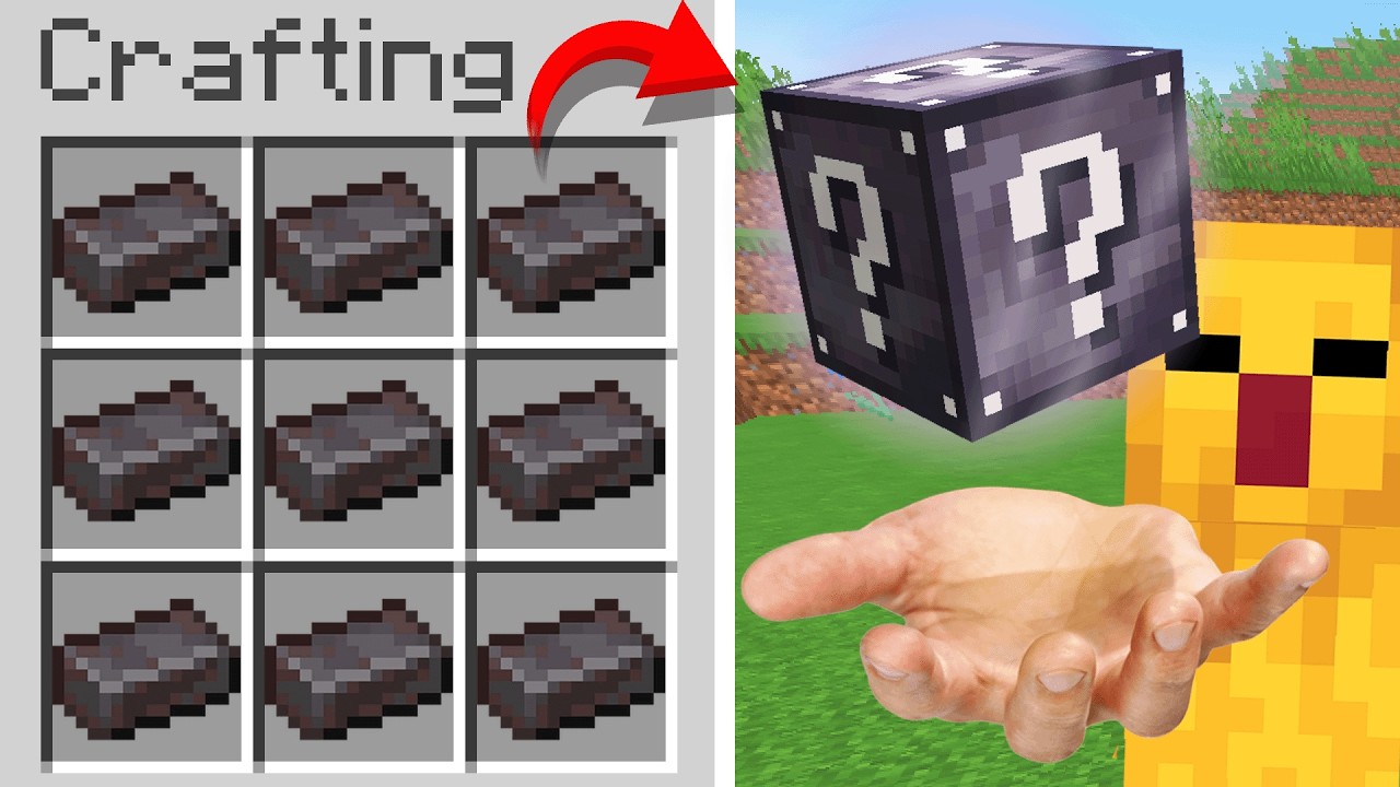 Minecraft but Crafts are Lucky background
