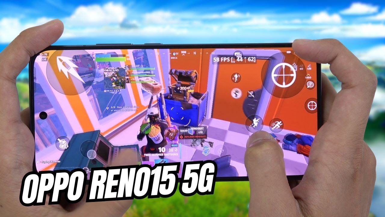 OPPO Reno 15 5G Fortnite Mobile Gameplay | Snapdragon 7 Gen 4 background