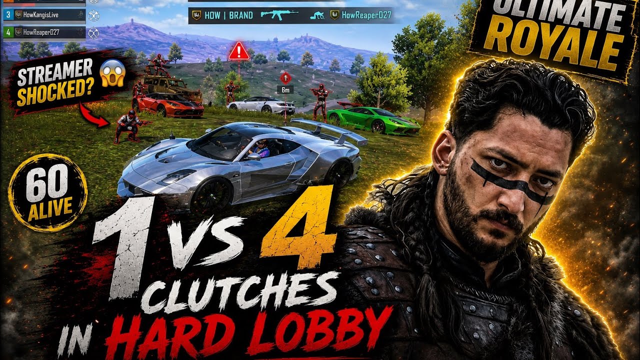 Ultimate Royale Hard Lobby 1vs4 Clutchesđ±| Best Survival In Last Zone | How Brand | Pubg Mobile background