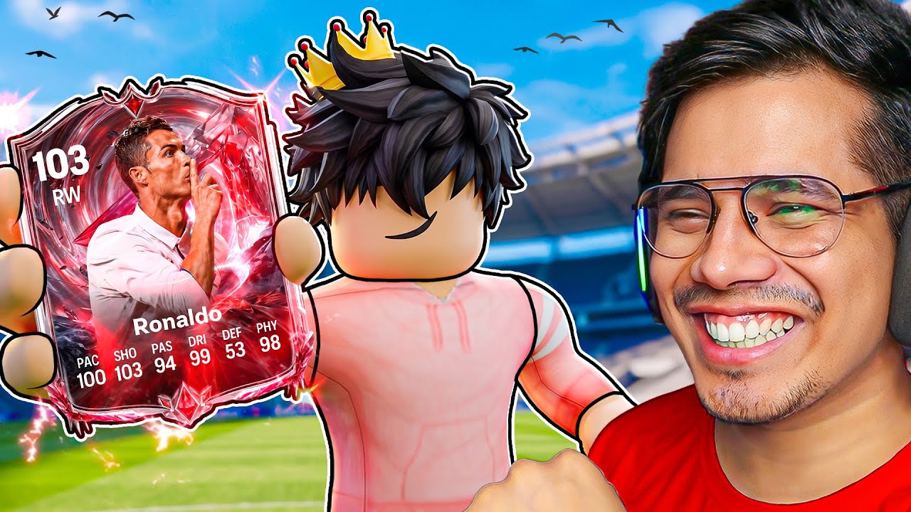 I FOUND RONALDO CARD IN SPIN A SOCCER CARD 😱ROBLOX background