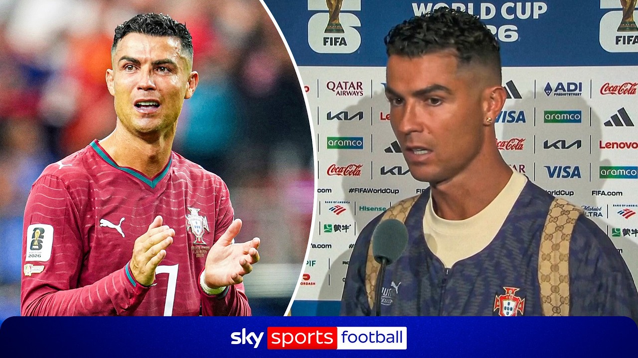 Cristiano Ronaldo REACTS after his final World Cup matchv background
