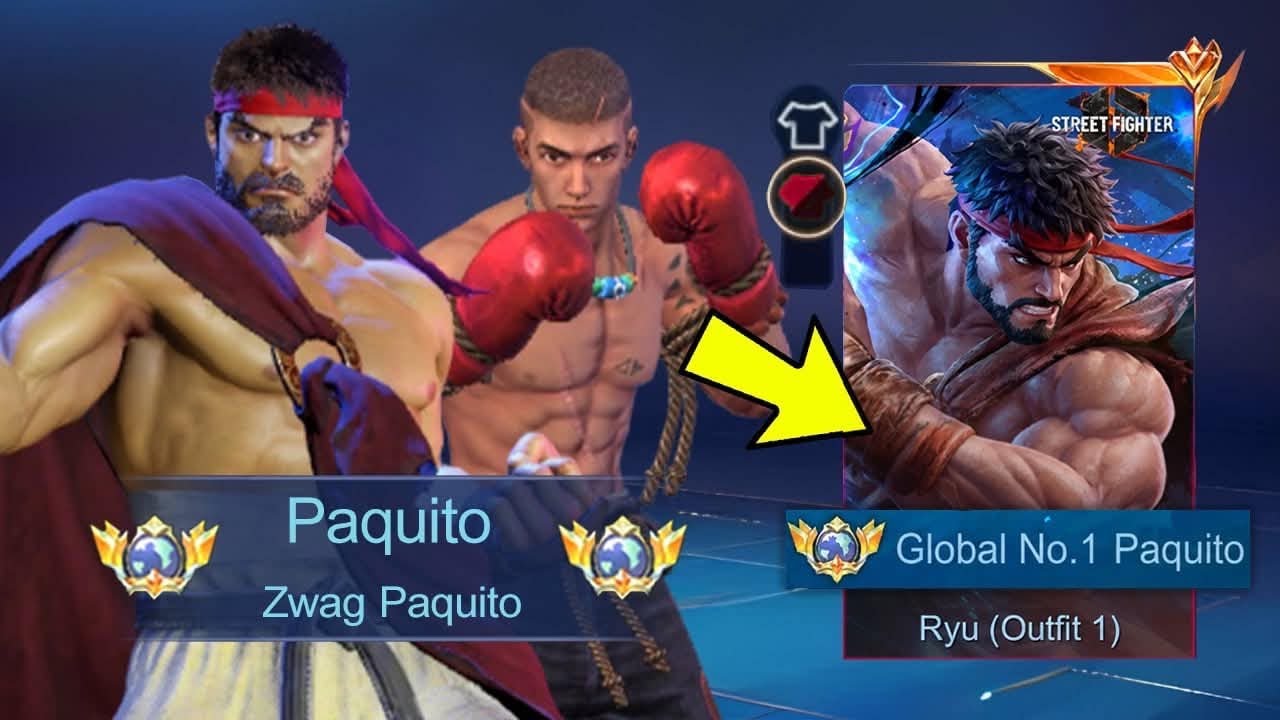 GLOBAL 1 PAQUITO TRY PAQUITO PAINTED STREET FIGHTER SKIN!! (instant savage) - MLBB background
