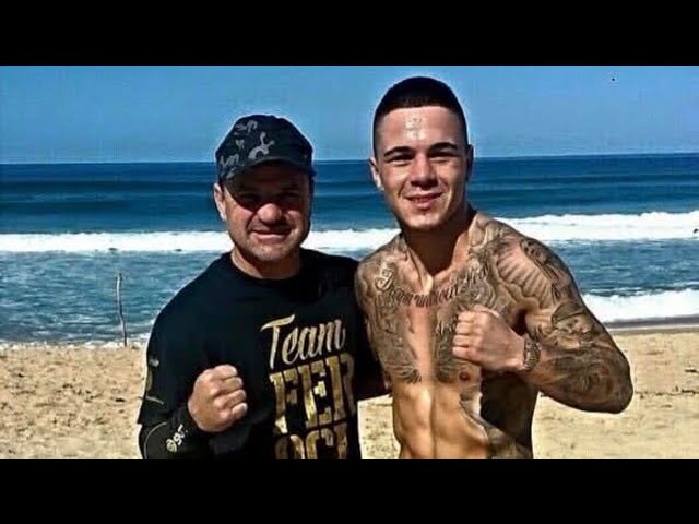 Casey Morton interviews George Kambosos Jr at Neutral Corner‘s last weighin 27th of March. background
