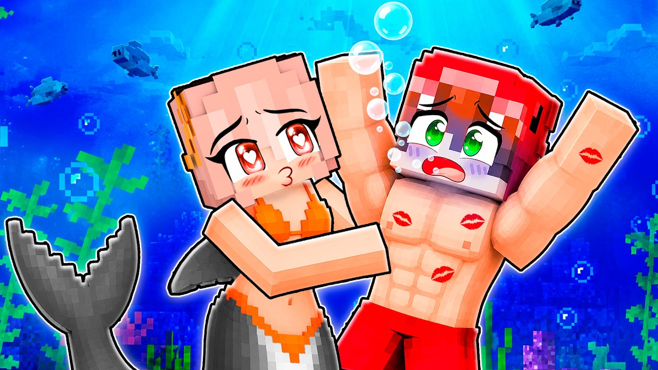 Atrapado por CHICA TIBURÓN en Minecraft! background