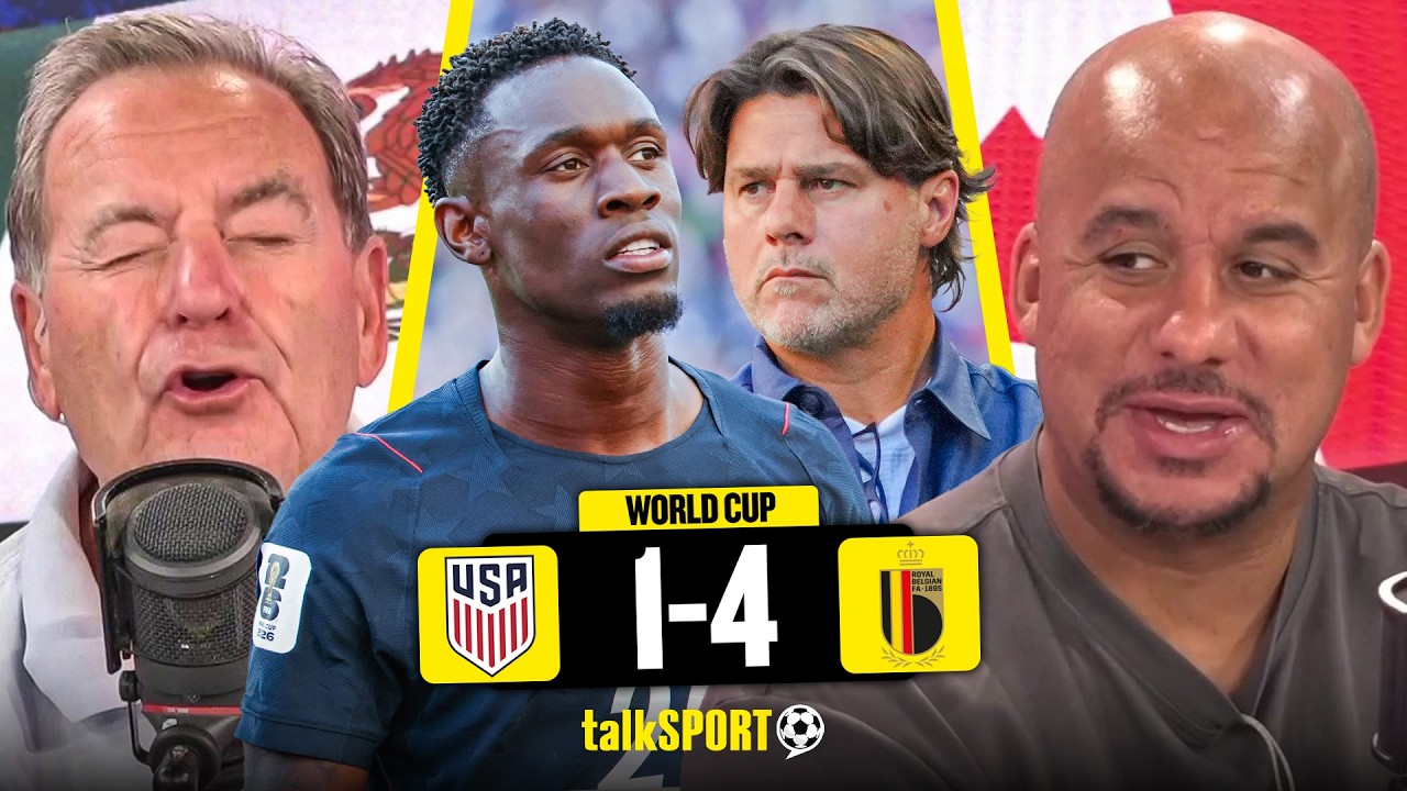 Jeff Stelling and Gabby Agbonlahor REACT to the USA being DUMPED OUT of the World Cup by Belgium! background