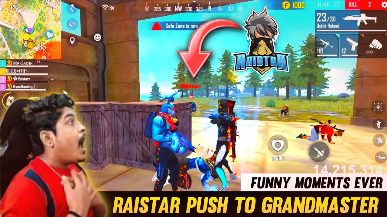 RAISTAR GOD LEVEL GAMEPLAY || RAISTAR PUSH TO GRANDMASTER ON GYANGAMING LIVE - Garena Free Fire backdrop