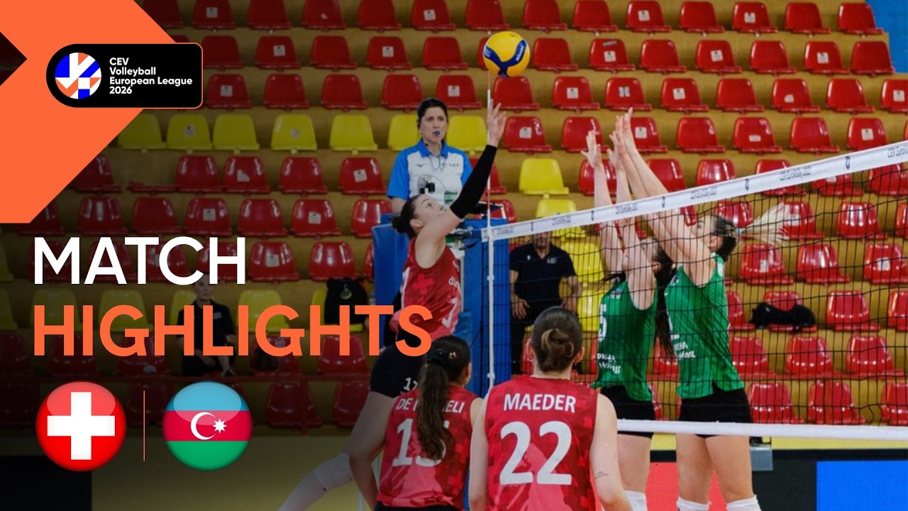 Highlights | Switzerland vs. Azerbaijan | CEV Volleyball European League 2026 | Women background