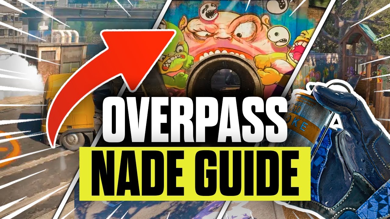 CS2 OVERPASS NADE GUIDE - MASTER UTILITY WITH THESE SMOKES, FLASHES & MOLOTOV LINEUPS! backdrop