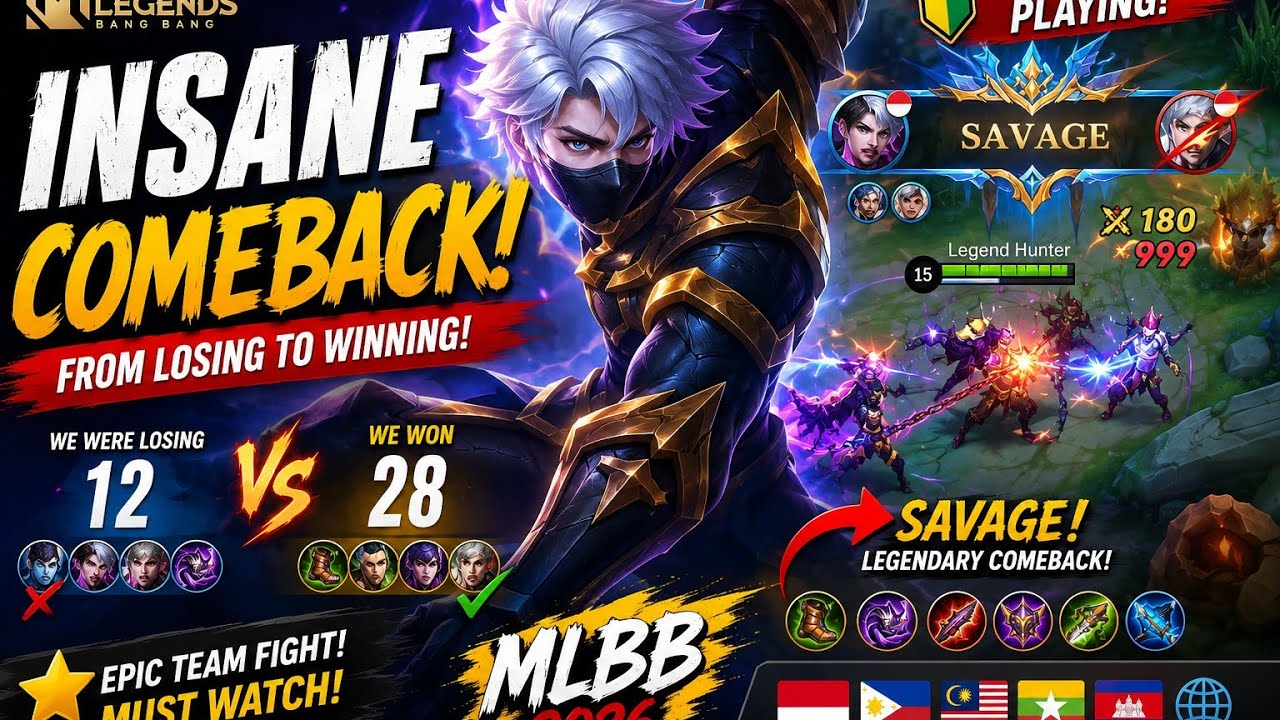 🔥 INSANE SAVAGE COMEBACK! 😱 Mobile Legends Bang Bang Gameplay | MLBB 2026 background