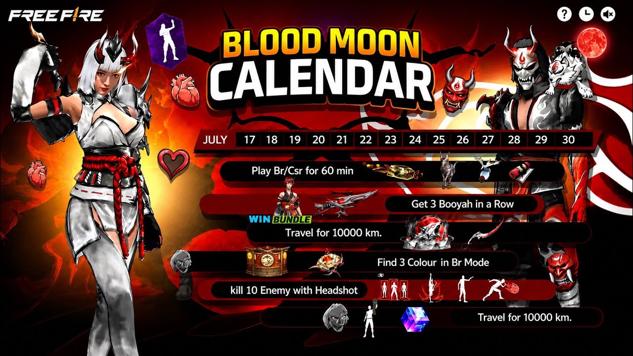Claim Blood Moon Event All Free Rewards ๐ Free Bundle + Emote In Blood Moon Event | FF New Event background