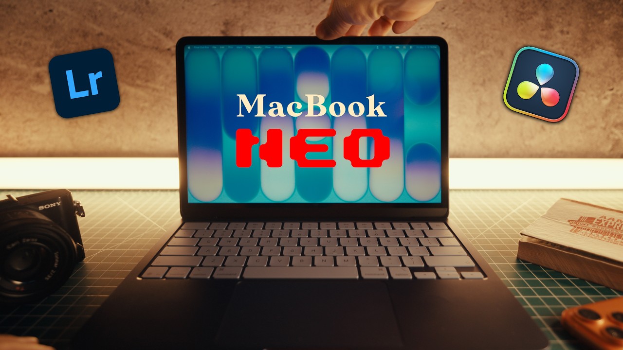 i tried editing 4K video on the $599 MacBook Neo background
