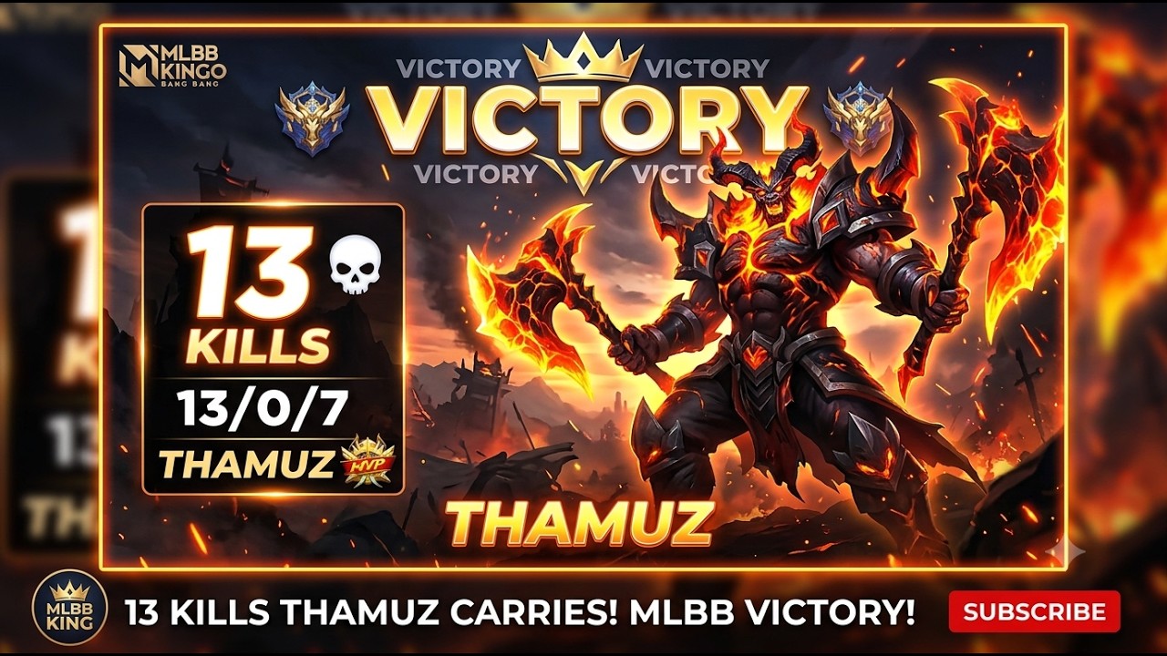 13 Kills with Thamuz! Easy Victory! Thamuz Dominates the Battlefield! Thamuz Is UNSTOPPABLE! #MLBB background