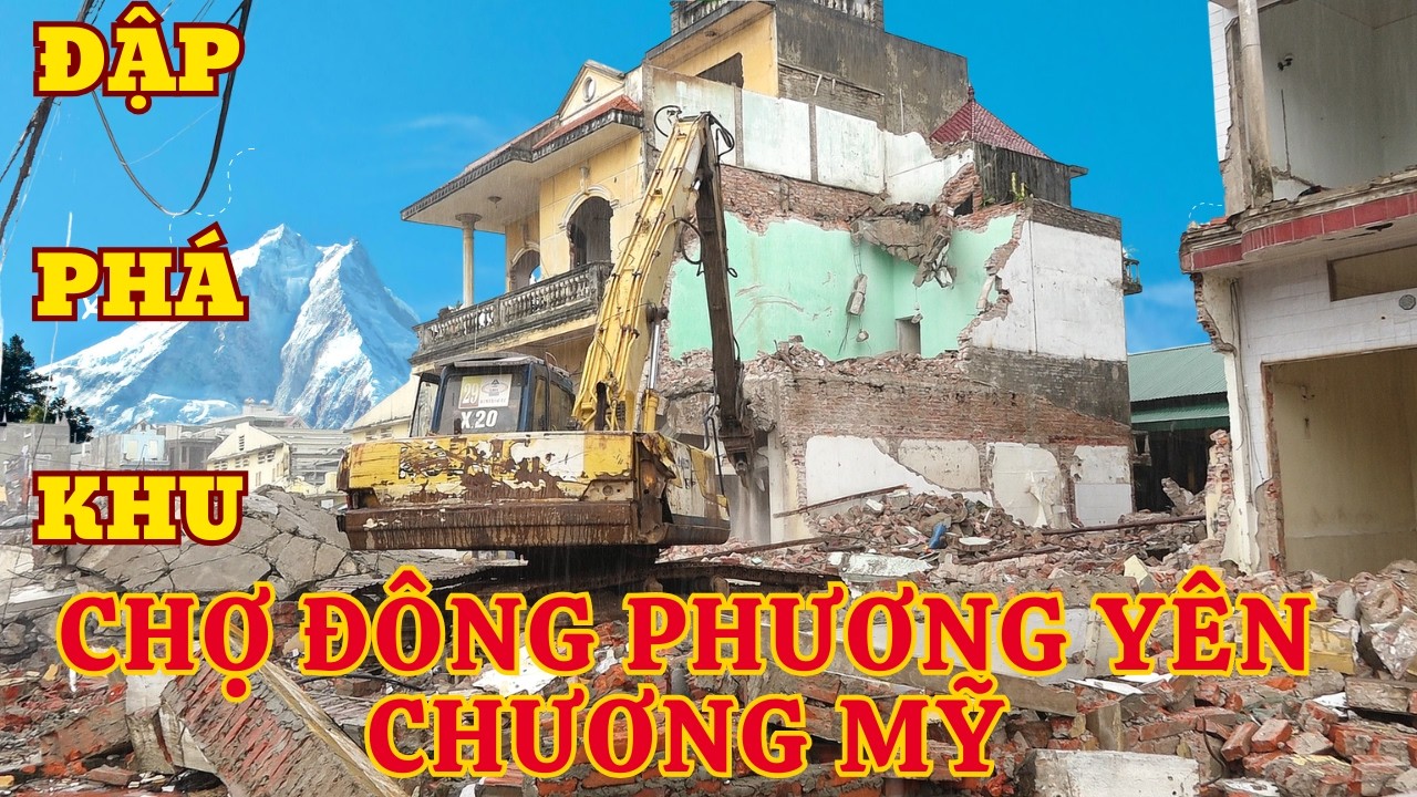 ĐẬP PHÁ khu vực chợ ĐÔNG PHƯƠNG YÊN CHUƠNG MỸ HN.The power of machines backdrop