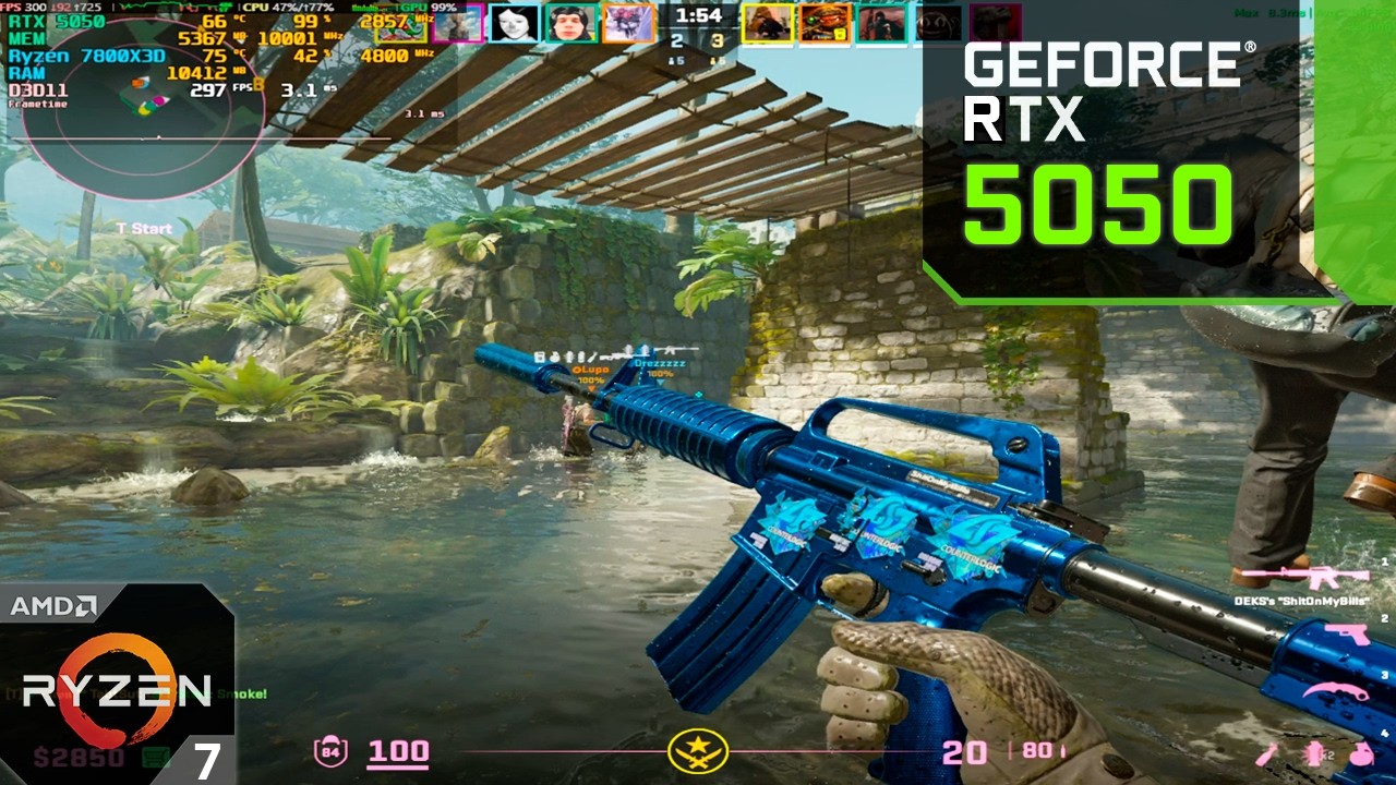 CS2 - RTX 5050 8GB + Ryzen 7800X3D background