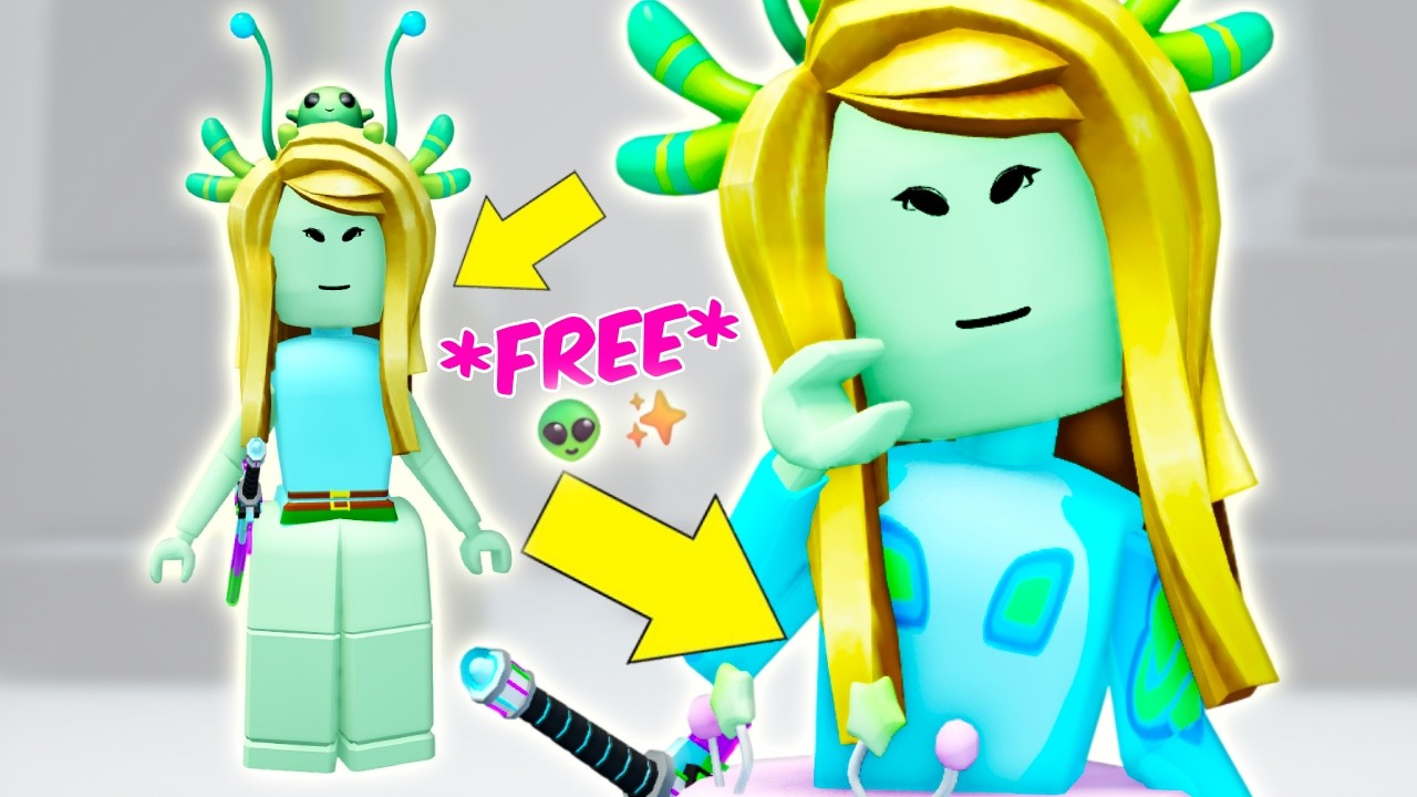 Making a CUTE ALIEN Avatar for 0 ROBUX + Free Item Code! 👽✨ background