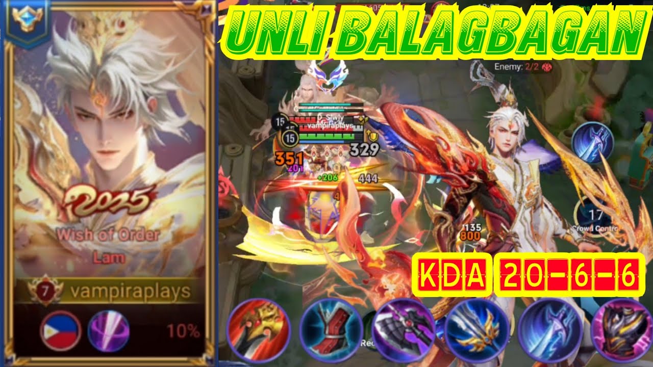 HOK LAM REVAMPED UNLIMITED BALAGBAGAN MONTAGE KDA 20-6-6 background