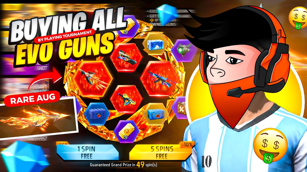 Buying All Evo Guns π«| By Playing Free Fire Tournament π₯| Shreyash!op background