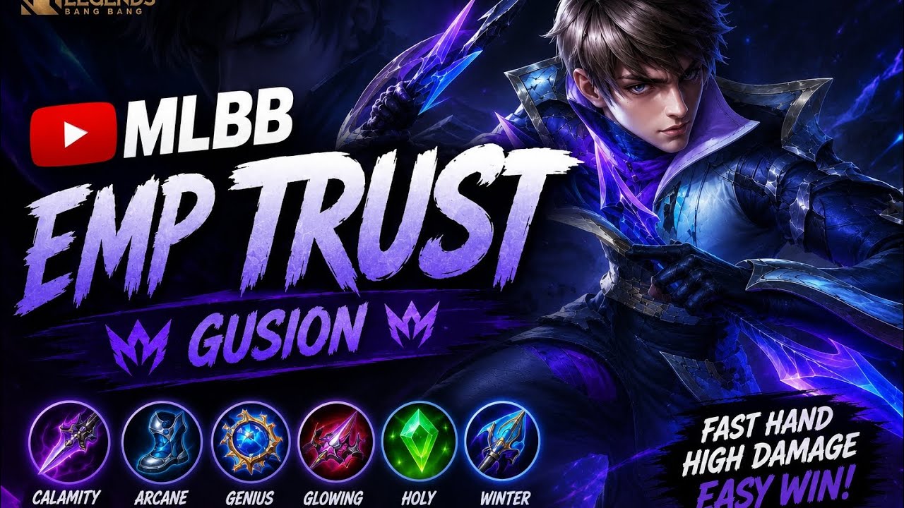 😱 GUSION GODLIKE Gameplay | EMP TRUST | Mobile Legends background
