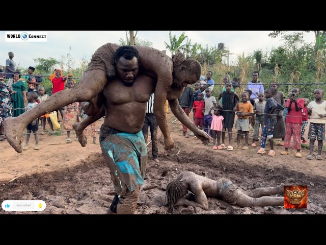 Unbelievable African Wrestling Battle! Jallah Trophy Destroyed Everyone, KSW Mud Wrestling showdown background
