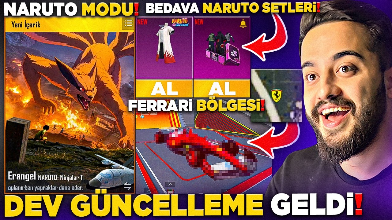 OYUNDA İLK! HARİTADA FERRARİ BÖLGESİ! BEDAVA NARUTO SETLERİ! 4.5 GÜNCELLEMESİ GELDİ! PUBG Mobile background