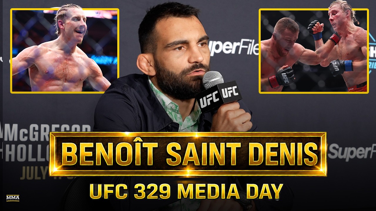 Benoit Saint Denis REACTS To Justin Gaethje's Title Win, Getting Paddy Pimblett Fight | UFC 329 background