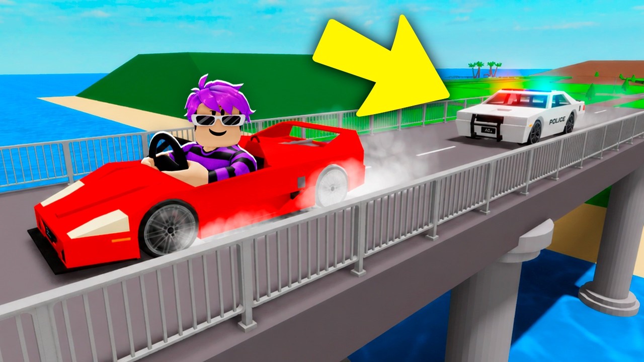 I ESCAPED FROM THE POLICE on THE BRIDGE I BUILT! (Brookhaven) background