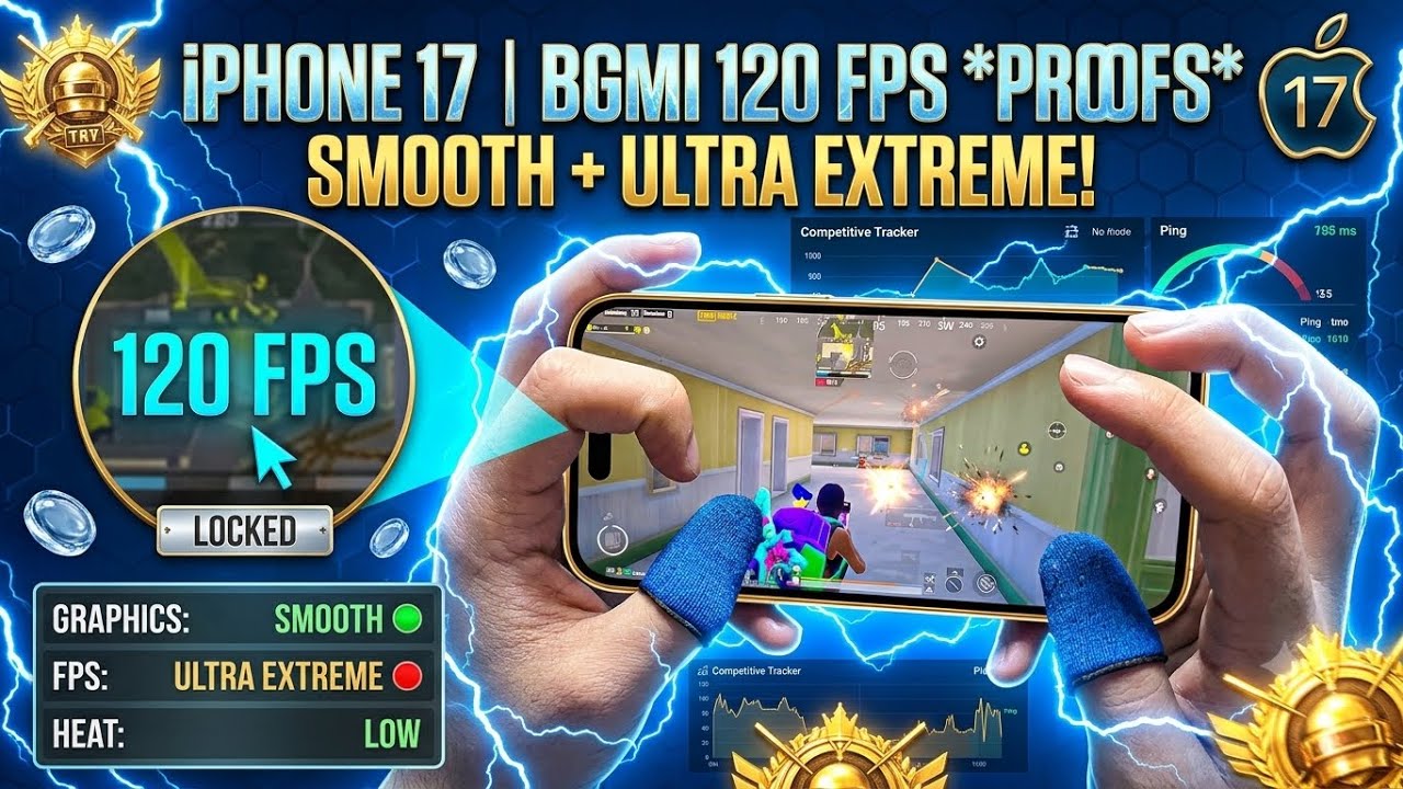 iPhone 17 BGMI 120 FPS Gameplay - Smooth + Ultra Extreme Settings! background