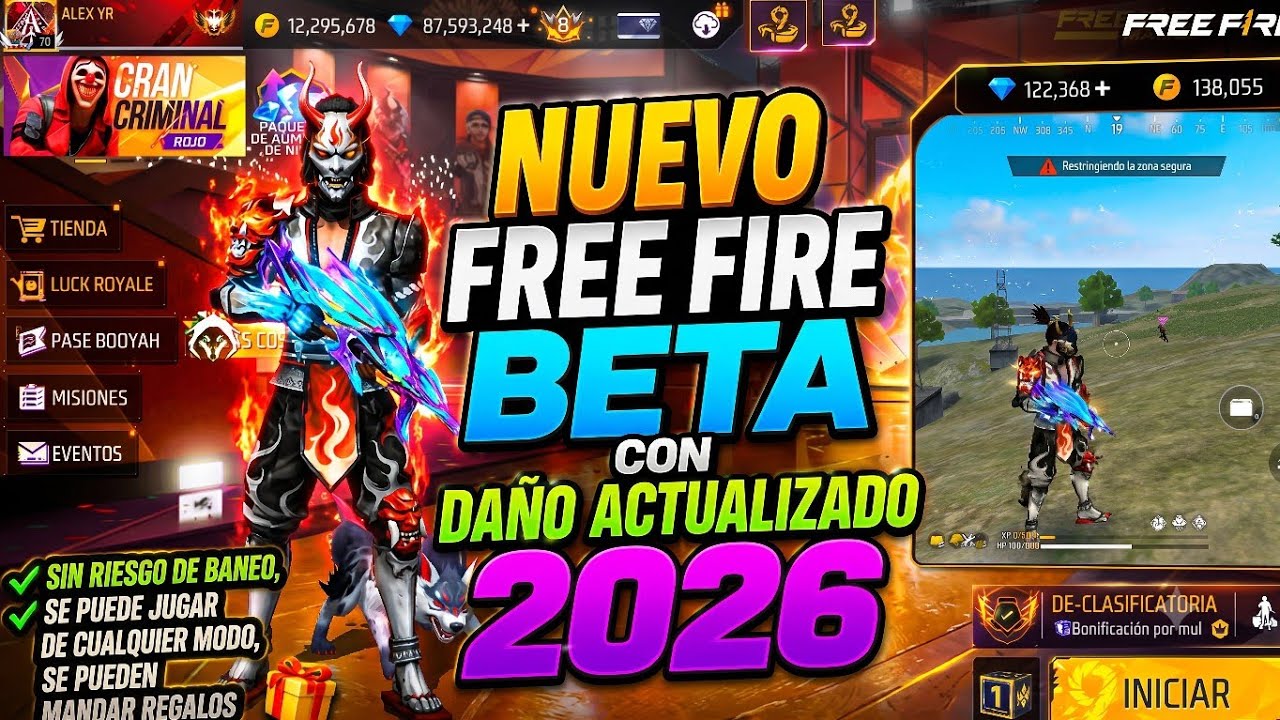 🚀 Cómo INSTALAR el NUEVO FREE FIRE BETA VISIBLE 2026: Todo Desbloqueado y Prueba de Daño background