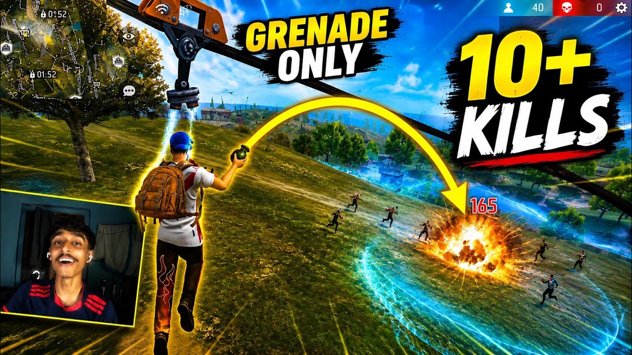 Free Fire Funny Moments 😂 Grenade Only Room | Malayalam Gaming. background
