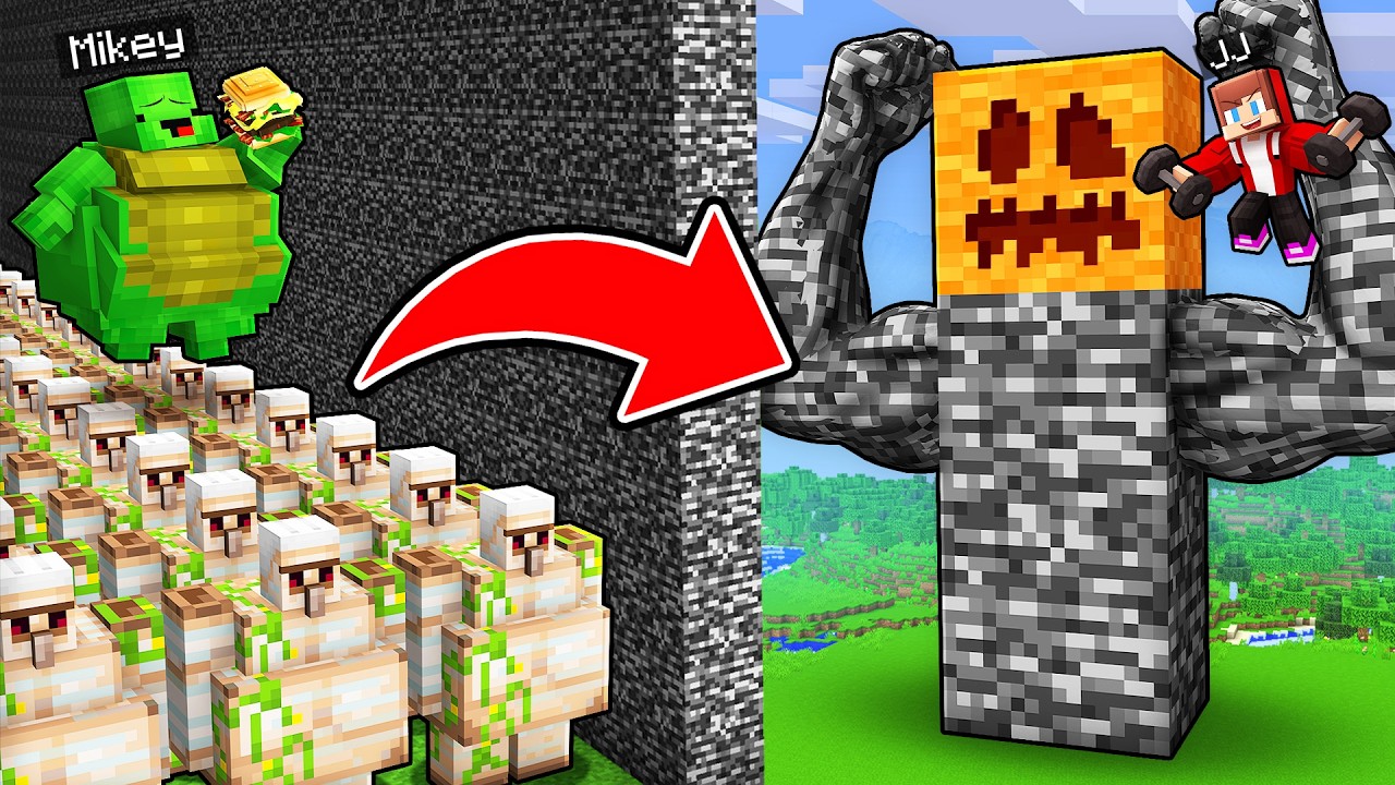 Mikey FAT vs JJ STRONG Mob Minecraft Battle Challenge: Maizen background